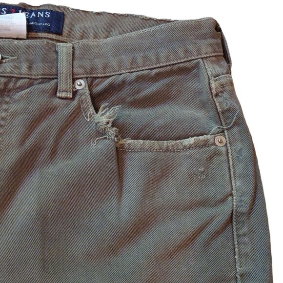 Vintage Guess Triangle Washed Olive Green Classic Fit Straight Leg Waist 32 - Picture 8 of 11